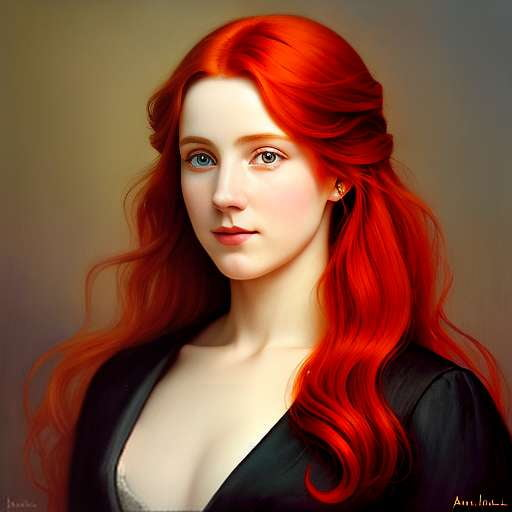 "Customizable Midjourney Red Hair Portrait Prompt" - Socialdraft
