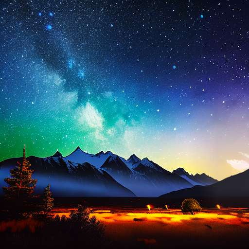 Starry Mountain Night - Customizable Midjourney Prompt for Painting and Artistic Creations - Socialdraft