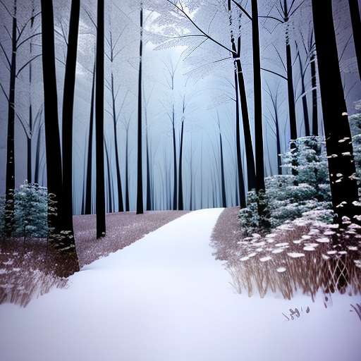 Snowy Forest Footpath - Midjourney Prompt for Unique Winter Art - Socialdraft