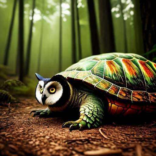 "Whimsical Owl and Turtle Midjourney Prompt - Create Your Own Unique Art!" - Socialdraft