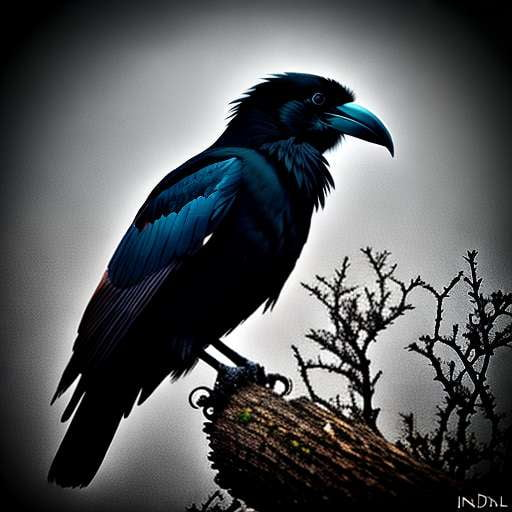 Dark Raven Fantasy Portrait Midjourney Prompt - Customizable Text-to-Image Creation - Socialdraft