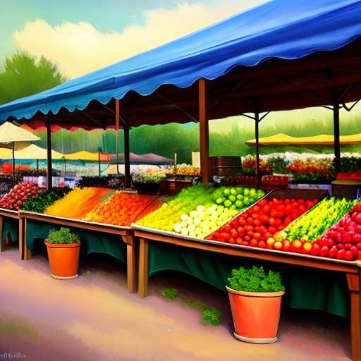 Farmers Market Fruit Stand Midjourney Prompt - Customizable Fruit Stall Image - Socialdraft