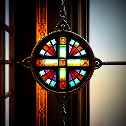 Stained Glass Cross Art Midjourney Prompt by Custom Creations - Socialdraft