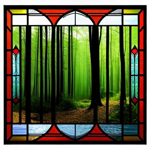 Forest Landscape Stained Glass Midjourney Prompt - Socialdraft