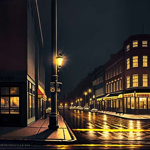 City Nightscape Midjourney Prompt: Streetlamps & Shadows - Socialdraft