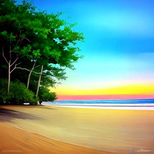Beach Landscape Midjourney Art Prompt in Watercolor Style - Socialdraft