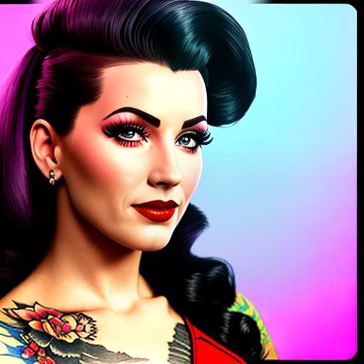 Rockabilly Babe Tattoo Midjourney Prompt for Edgy Inked Women