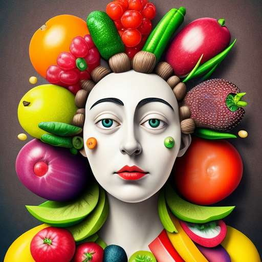Midjourney Fruits and Vegetables Painting in style of Arcimboldo - Socialdraft