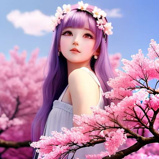 "Anime Angel in Cherry Blossom" Midjourney Prompt - Socialdraft