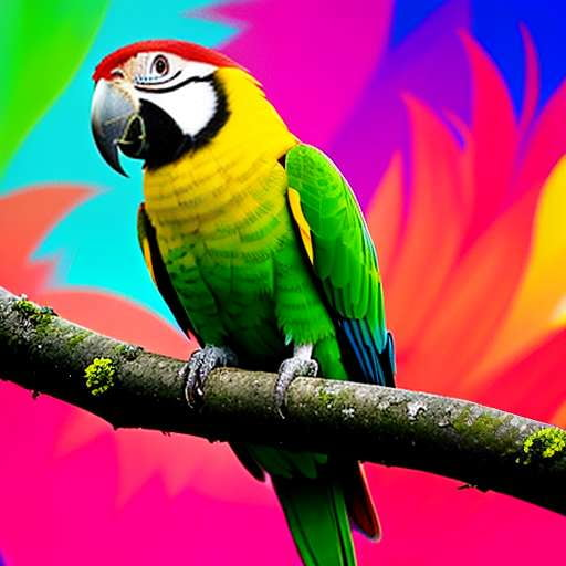 "Parrot & Fruit" Midjourney Prompt: Colorful Talking Bird with Delicious Freshness - Socialdraft