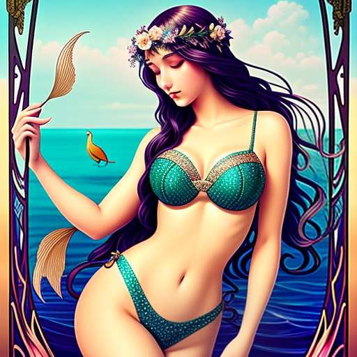 Mermaid Swimsuit Midjourney Prompt for Custom Designs - Socialdraft