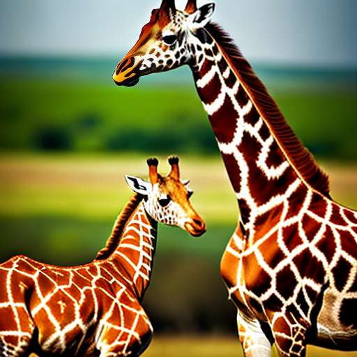 Wildlife Midjourney: Customizable Giraffe Family Prompt - Socialdraft