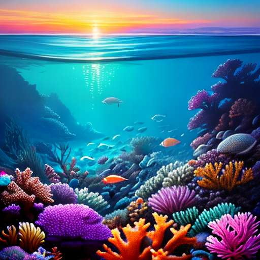 Coral Reef Sunset Art Prompt - Create Your Own Masterpiece - Socialdraft