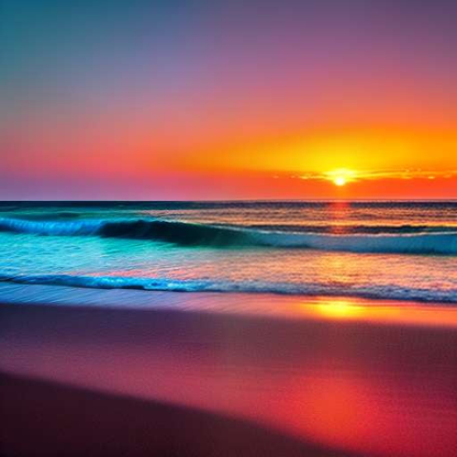 Beach Sunrise Customizable Midjourney Prompt - Create Your Own Serene Scene - Socialdraft