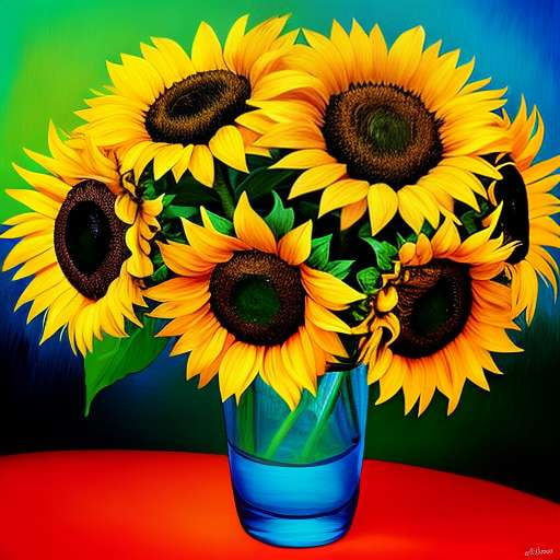 "Sunflower Serenade" Acrylic Painting Midjourney Prompt - Create Your Own Masterpiece - Socialdraft