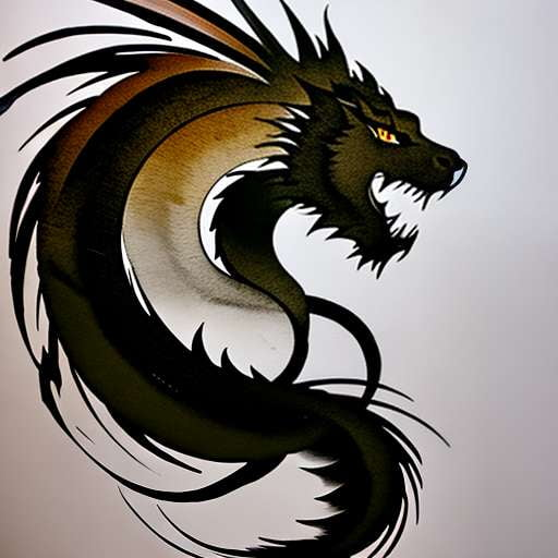 Chinese Ink Dragon Painting Inspired by Van Gogh Midjourney Prompt - Socialdraft