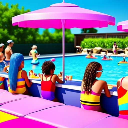Summer Fun Pool Party Midjourney Prompt - Create Unique Pool Illustrations - Socialdraft