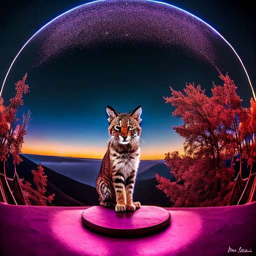 Midjourney Bobcat in Celestial Night Sky Prompt - Image Generation - Socialdraft