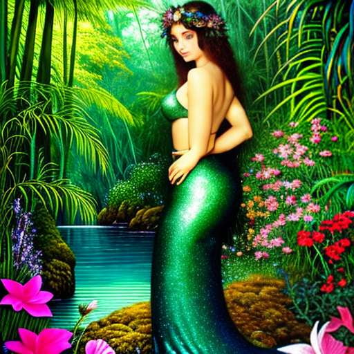 Rainforest Mermaid Midjourney Prompt - Customizable Text-to-Image Creation - Socialdraft