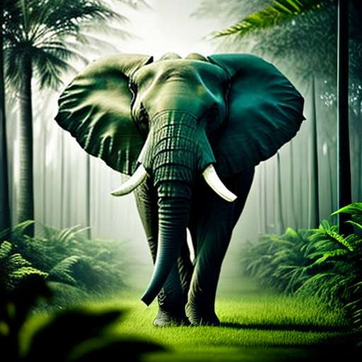 Elephant in the Jungle Customizable Midjourney Prompt - Socialdraft