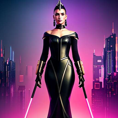 Cyberpunk Royalty Gown Midjourney Creation: Customizable Text-to-Image Prompts - Socialdraft