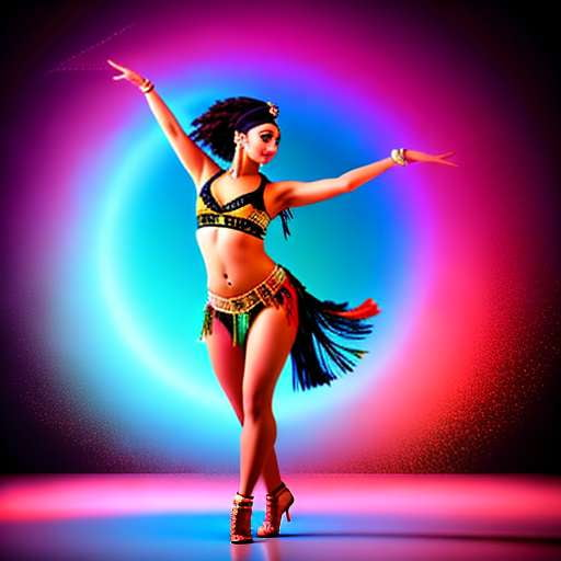 American Fusion Belly Dancing Midjourney Prompt in Vibrant Colors - Socialdraft