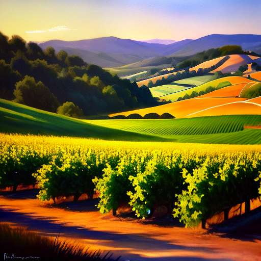 Wine Country Sunset Midjourney Image Prompt - Socialdraft