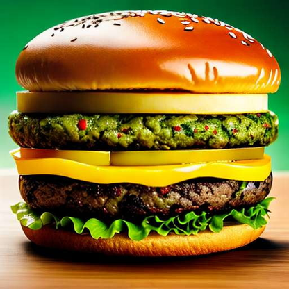 "Customizable Pesto Pretzel Bun Burger Midjourney Prompt" - Socialdraft
