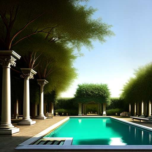 "Decked-Out Roman Pool" Midjourney Prompt for Image Creation - Socialdraft