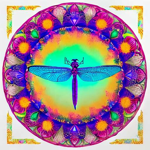 Summer Dragonfly Mandala Midjourney Prompt for Beautiful Art Creation - Socialdraft