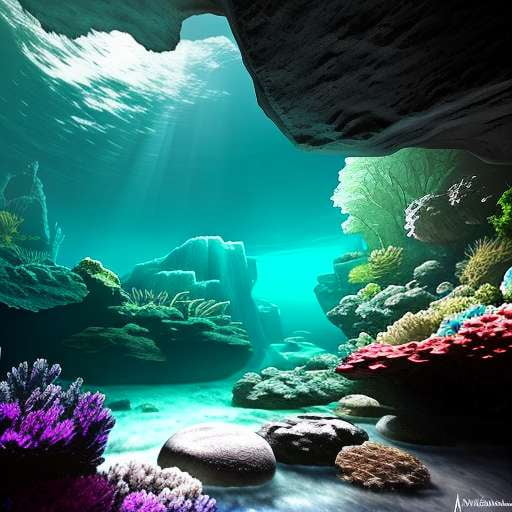 "Explore Underwater Caves" Midjourney Image Prompts for Customart Creation - Socialdraft