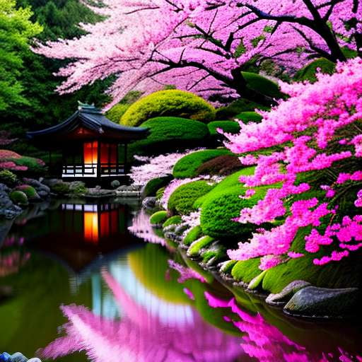 Cherry Blossom Garden Midjourney Prompt - Text-to-Image Creation for Nature Lovers - Socialdraft