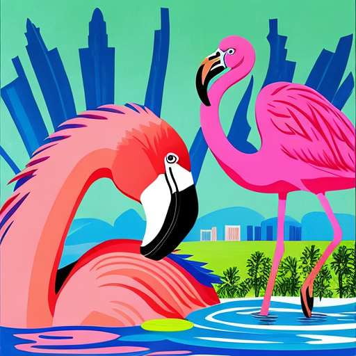Midjourney Retro Miami Animals: Customizable Text to Image Prompts - Socialdraft