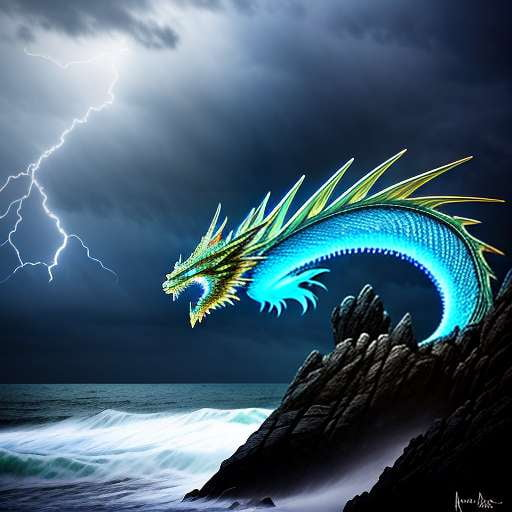 Thunderous Dragon Midjourney Prompt - Customizable Text-to-Image Artwork - Socialdraft