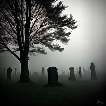Eerie Graveyard Text-to-Image Prompt - Create Your Own Spooky Scene - Socialdraft