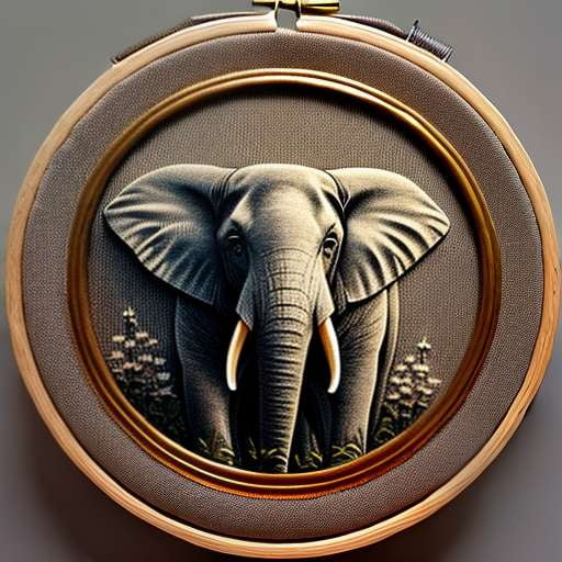 Elephant Hoop Embroidery Midjourney Prompt: Create Unique Embroidery Art - Socialdraft