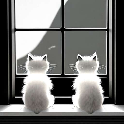 Customizable Black and White Kitty Cats Midjourney Prompt - Socialdraft