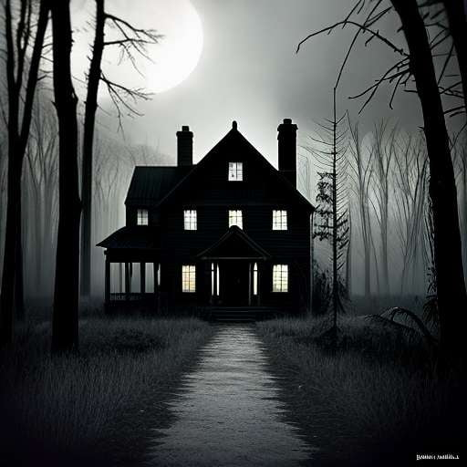 Grim Ghostly House - Customizable Midjourney Prompt for Spooky Art and Design Projects - Socialdraft