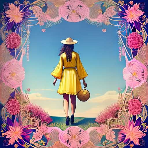 "Straw Fedora Sunhat" Midjourney Prompt - Create Your Own Custom Fashion Illustration Image - Socialdraft