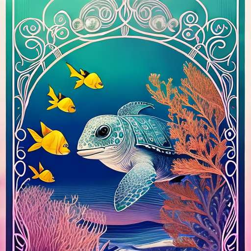 Sea Creature Letter Midjourney Prompt with Customizable Animal Illustrations - Socialdraft