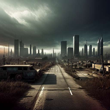 Post-Apocalyptic Cityscape Midjourney Generator - Socialdraft