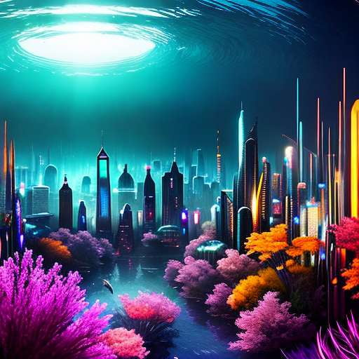 "Deep Blue Dreams" - Custom Underwater Cityscape Midjourney Prompt - Socialdraft