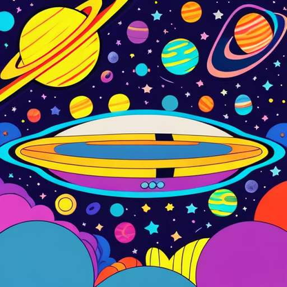 "Galactic Adventures" Midjourney Space Coloring Book Prompts - Socialdraft