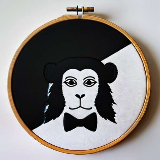 Monochrome Monkey Embroidery Midjourney Prompt for Hoop Art - Socialdraft