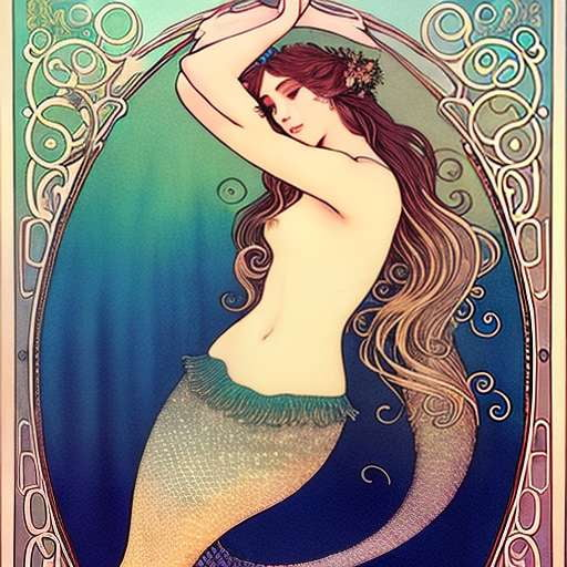 Magical Mermaid and Seahorses Midjourney Prompt - Socialdraft