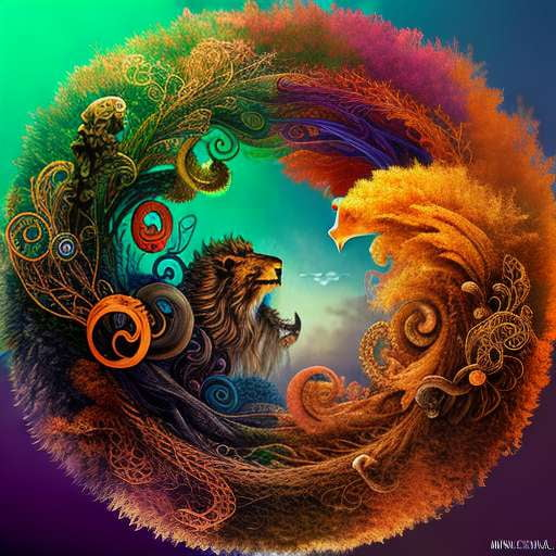 Midjourney Lion and Octopus Art Prompt for Custom Creations - Socialdraft