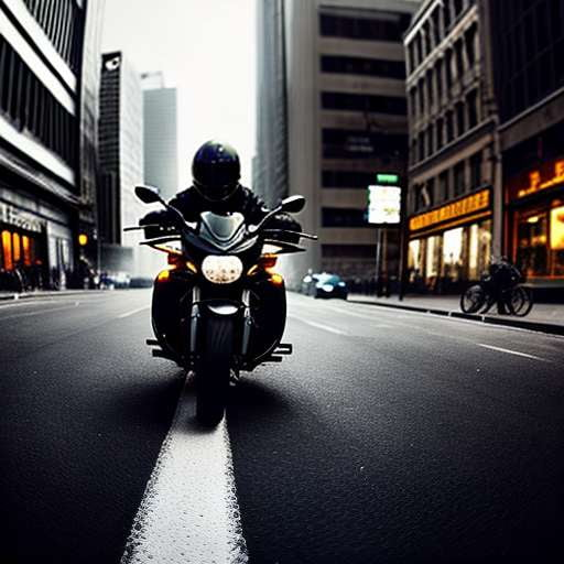 Cityscape Motorcycle Rider Prompt - Midjourney Image Generation - Socialdraft