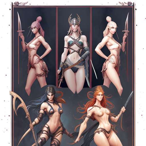 Midjourney Sexy Warrior Girls Illustrations for Custom Art Projects - Socialdraft