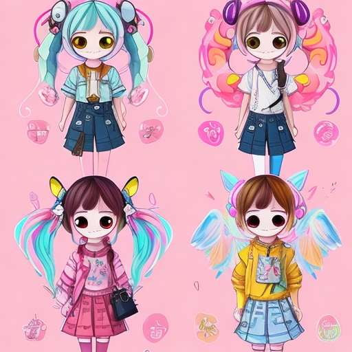 Customizable Midjourney Prompts: Cute Anime Fashion Characters - Socialdraft