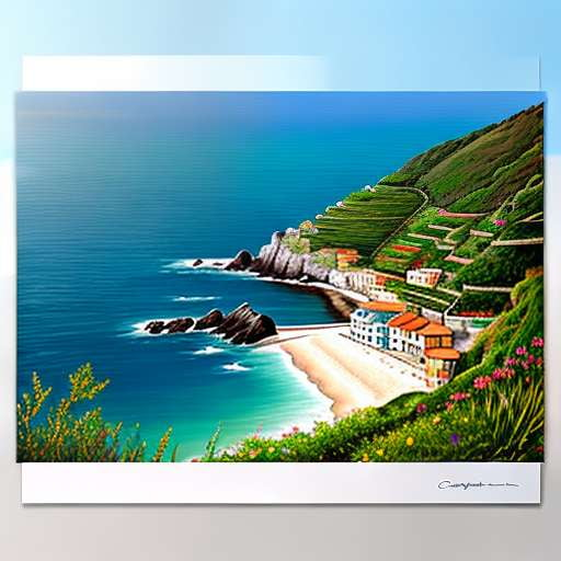 Coastal Village Landscape Midjourney Prompt - Cinque Terre Inspired - Socialdraft